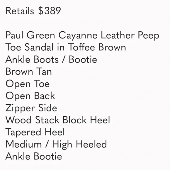 Paul Green Cayanne Peep Toe Leather Bootie Sandals - Picture 11 of 12